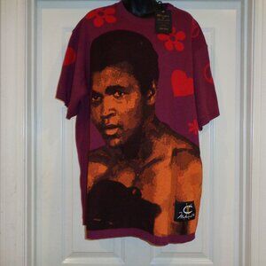 NWT Just Don Champion Knit Muhammad Ali boxing large L designer stretch shirt